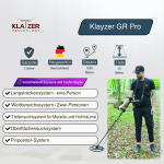 Infografik des Klayzer GR Pro mit Hauptfunktionen und Anwendungsübersicht