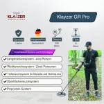 Infografik des Klayzer GR Pro mit Hauptfunktionen und Anwendungsübersicht