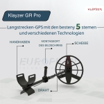 Klayzer GR Pro Langstrecken-GPS-Metalldetektor mit 5 Systemen und verschiedenen Technologien
