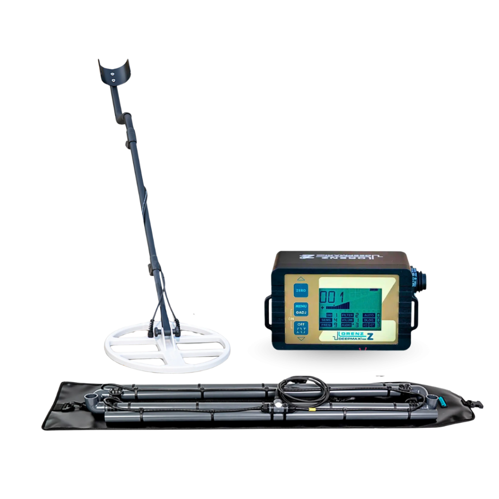 Lorenz Deepmax Z2 Metalldetektor mit Suchspule, Gestänge und Steuergerät
